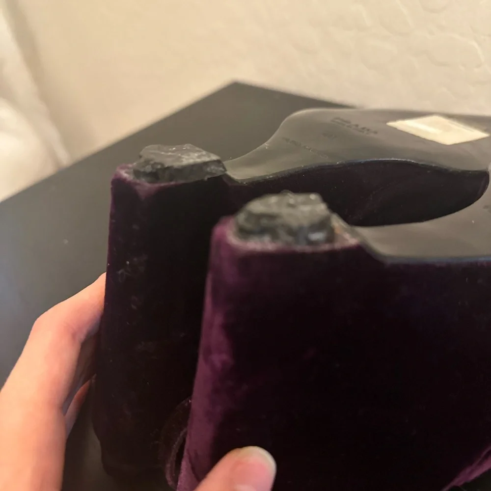 Prada Purple Velvet Slingback Wedges Sz 40 - Picture 11 of 11